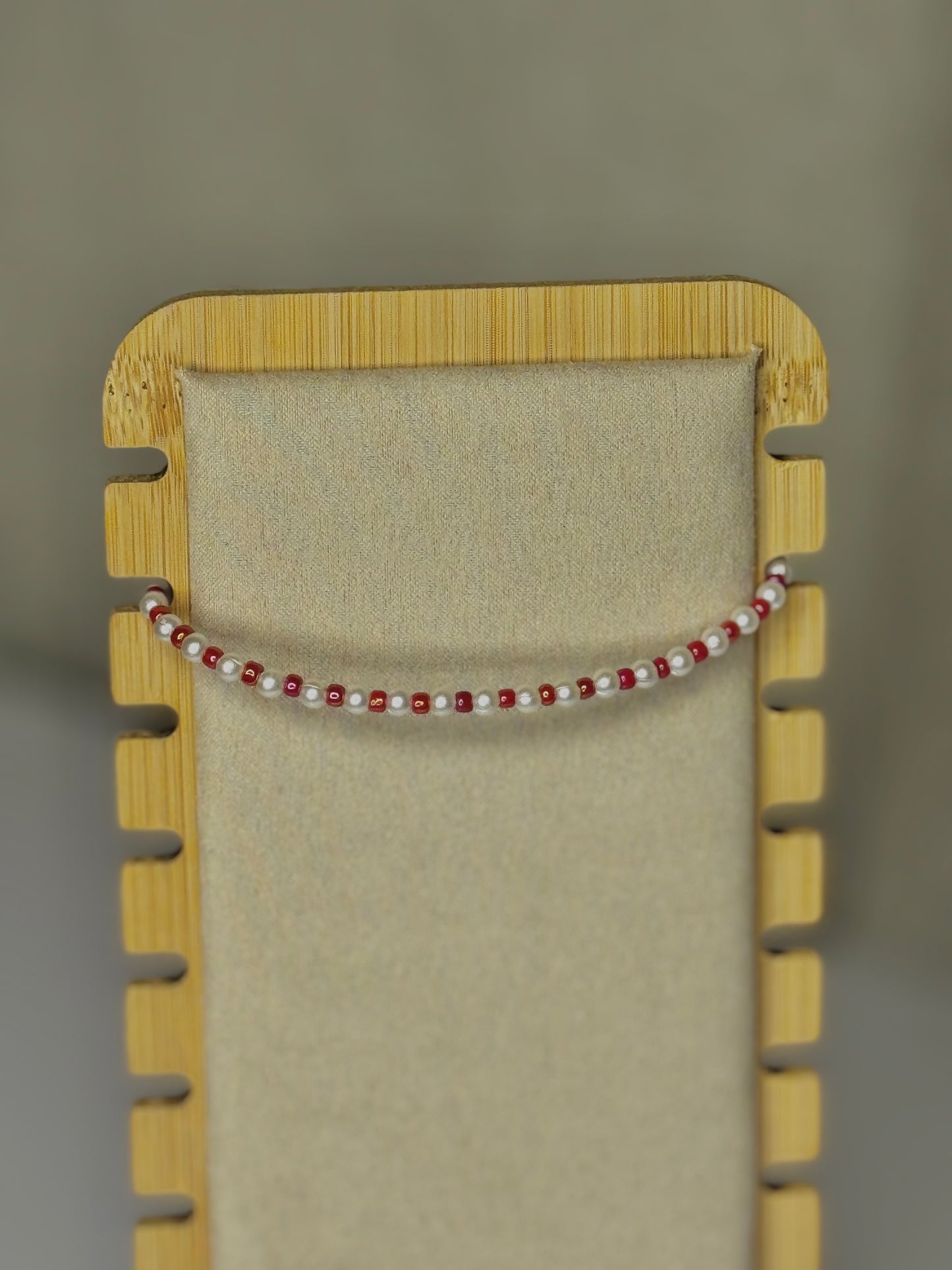 Red & Pearl Bracelet