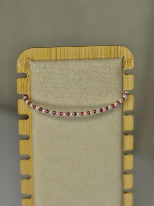 Red & Pearl Bracelet